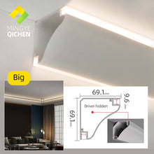 Load image into Gallery viewer, Home decoration without ceiling linear strip aluminum reflective groove line light wall wash lighting shell 铝合金免吊顶灯槽
