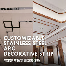 Load image into Gallery viewer, Stainless steel arc Angle decoration U-shaped strip dovetail arc stainless steel arc ceiling half arch round corner 不锈钢弧形角装饰圆形u型条 燕尾弧不锈钢圆弧天花吊顶 半拱圆角
