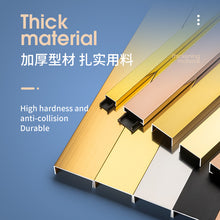 將圖片載入圖庫檢視器 TV background wall aluminium U edge trim protection aluminium ceramic tile  U shape edge trim strip metal tile line profile 铝合金U型装饰线条收口收边条
