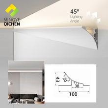 Load image into Gallery viewer, Home decoration without ceiling linear strip aluminum reflective groove line light wall wash lighting shell 铝合金免吊顶灯槽
