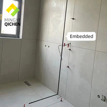 Load image into Gallery viewer, Aluminum alloy F type glass slot submerged shower room embedded strip toilet partition embedded piece U type edge strip 铝合金F型玻璃槽 浸没式淋浴房预埋条 厕所隔断预埋件 U型边条
