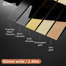 Load image into Gallery viewer, 8K Mirror Craft Polishing Metal Corner Protection Trim Wall And Ceramic Stainless Steel Decorative Flat Strip 8K镜面平板不锈钢装饰条黑钛金平条背景墙钛金平条吊顶免开槽金属装饰条
