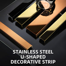 將圖片載入圖庫檢視器 Stainless Steel Decorative U-shaped channel trim Strip Black Gold不锈钢装饰性U形槽装饰条黑钛金
